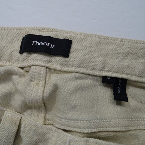 Theory Skinny Fit Beige Denim Jeans Men Size 30 Zipper Fly 5-Pocket Stretch - Picture 5 of 14
